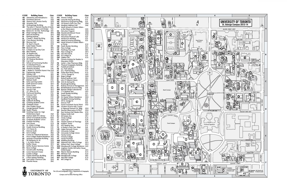 地图多伦多大学圣乔治校园