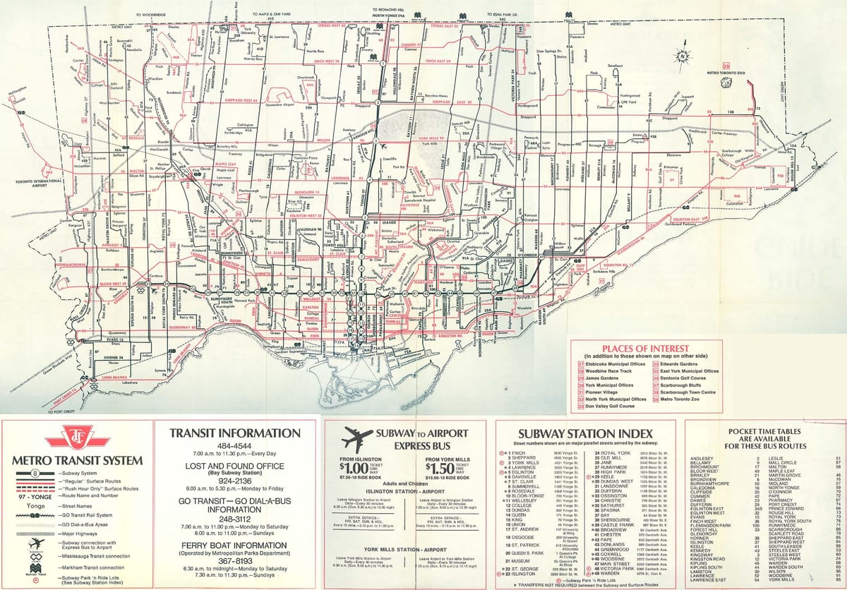 地图多伦多，1976年