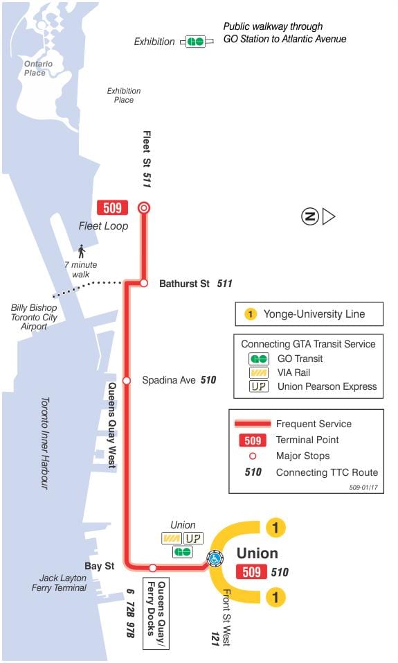 地图的有轨电车线路509港湾