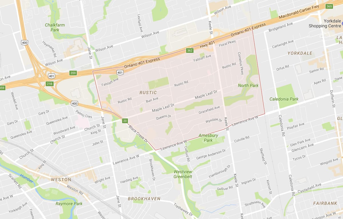 地图上的枫Leafneighbourhood多伦多