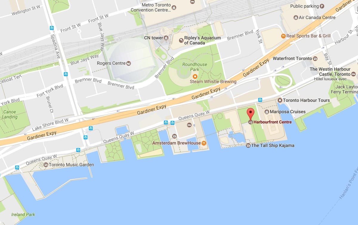 地图的港湾附近多伦多