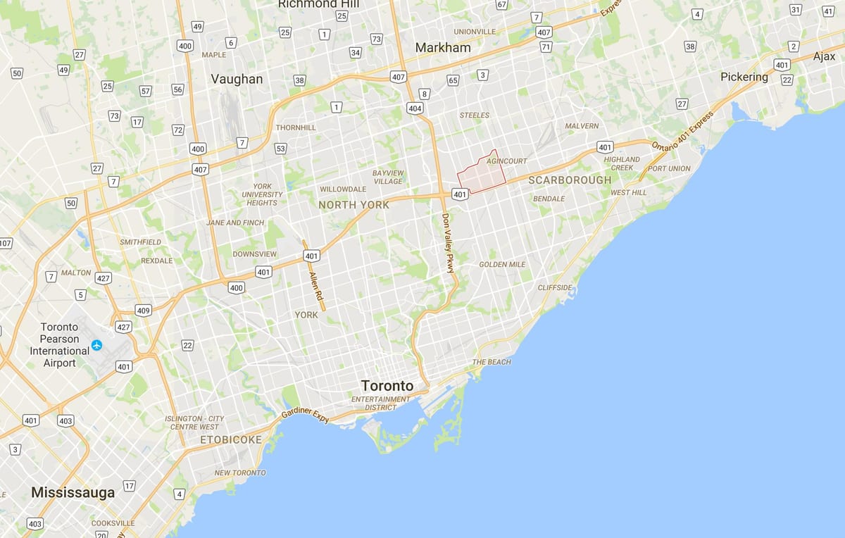 地图谭欧桑特–Sullivandistrict多伦多
