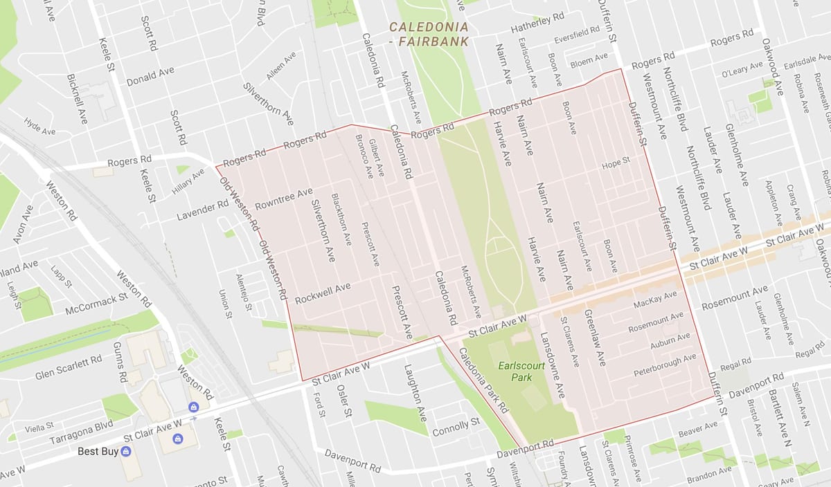 地图Earlscourt多伦多附近