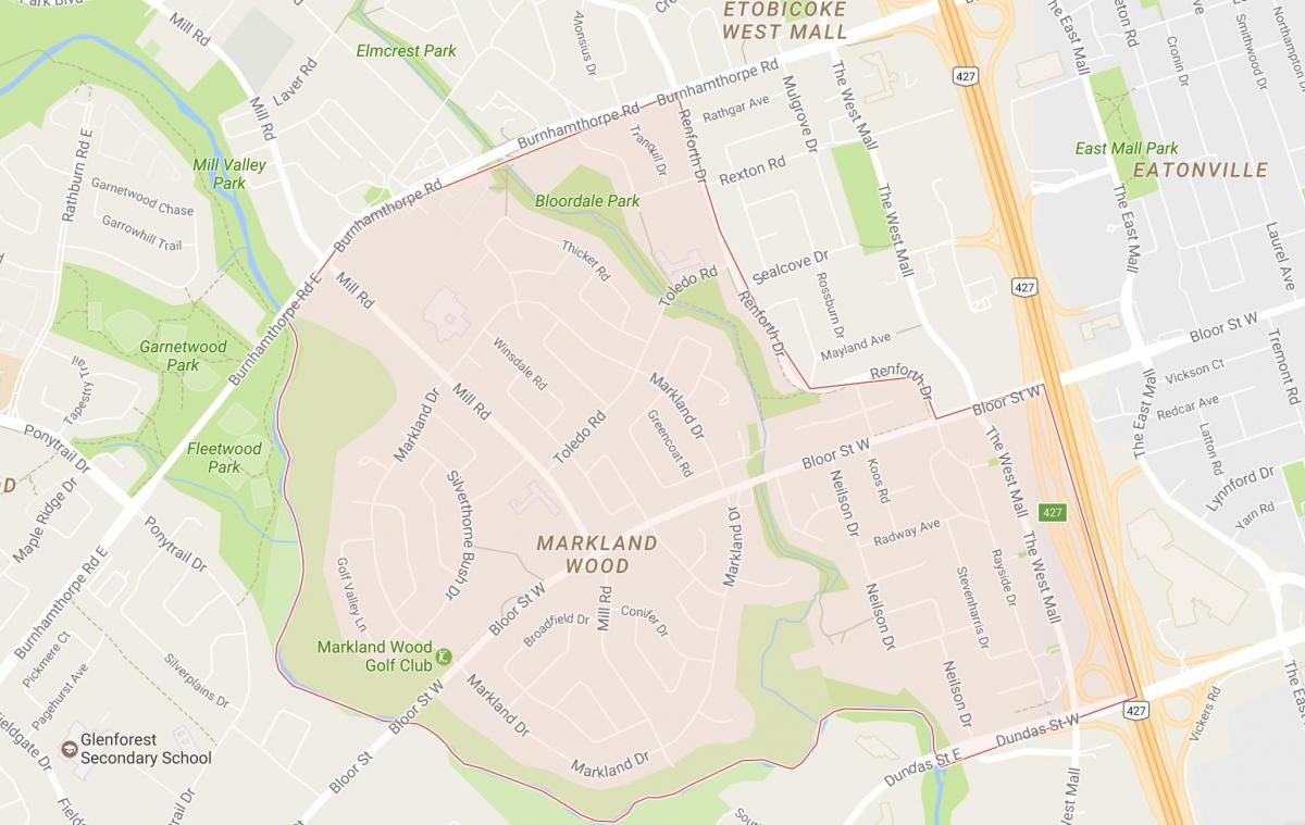地图Markland木多伦多附近