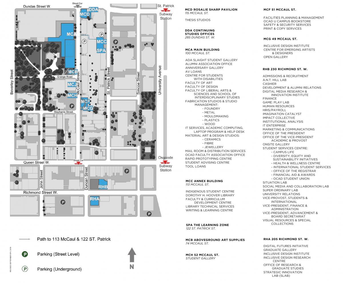 地图OCAD大学的多伦多