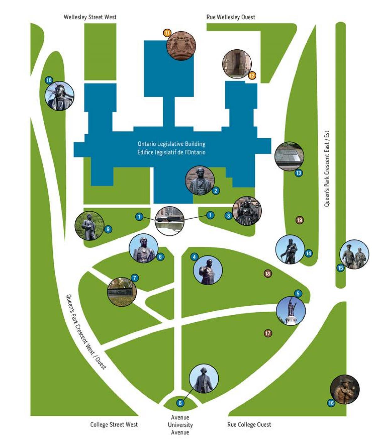 地图的女王公园多伦多