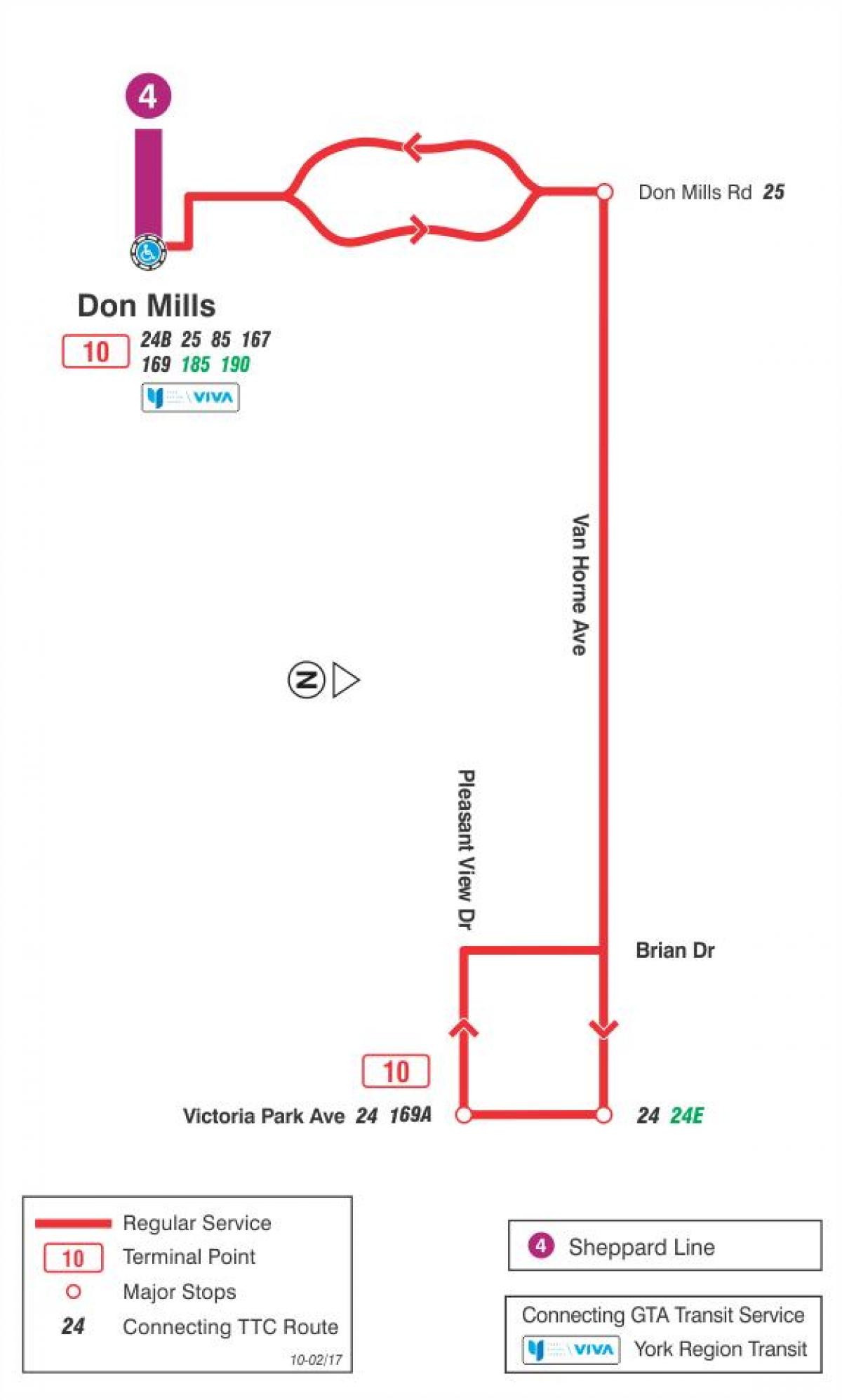 地图TTC10范霍恩巴士路线多伦多