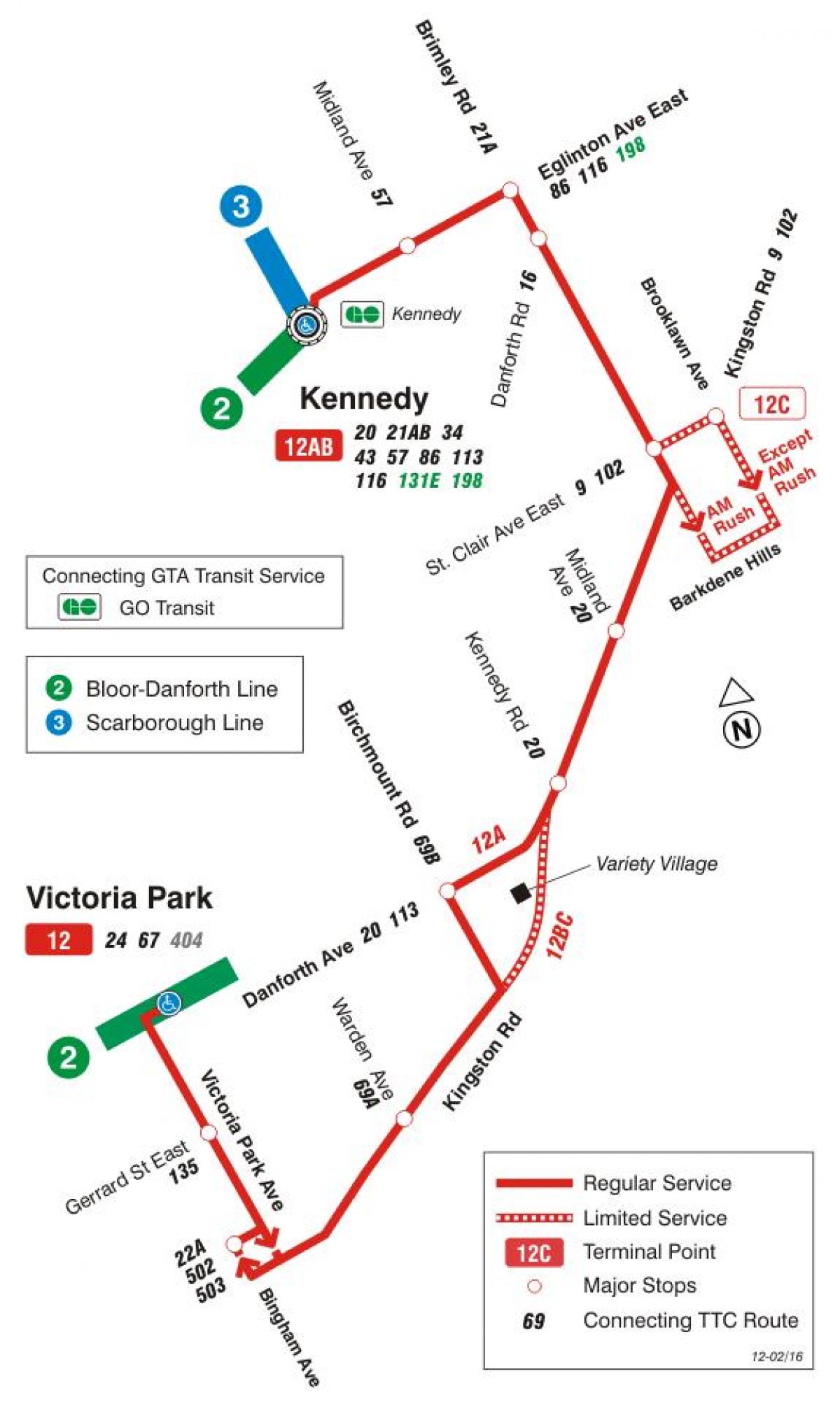 地图TTC12Kingston路巴士路线多伦多