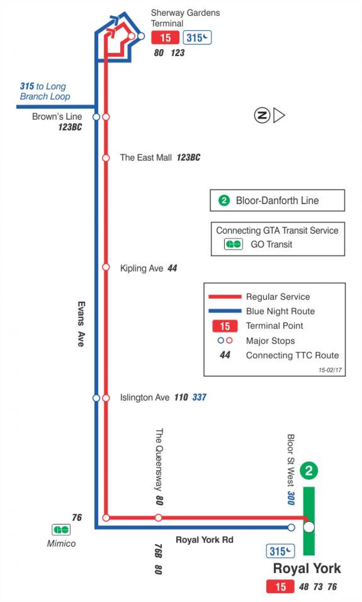 地图TTC15Evans巴士路线多伦多