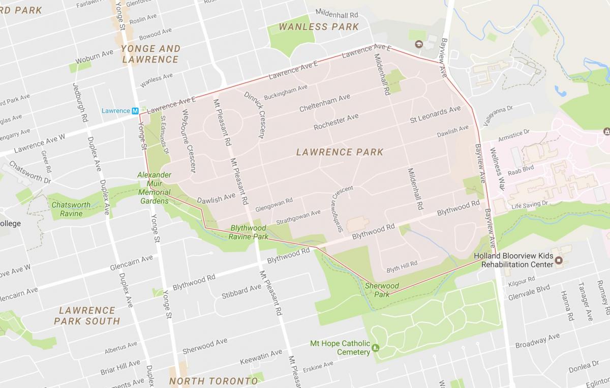 地图的劳伦斯公园附近多伦多