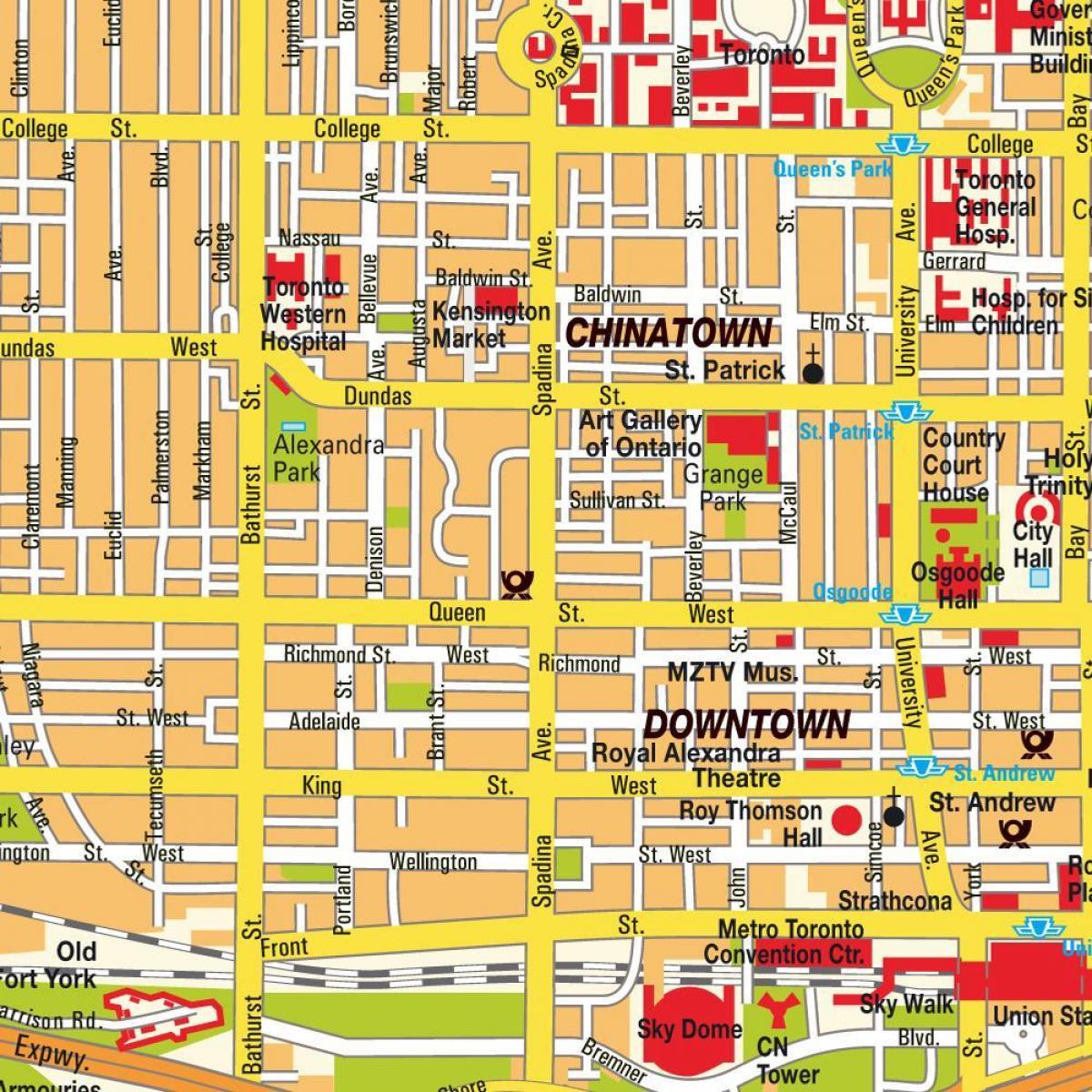 地图的安大略省唐人街