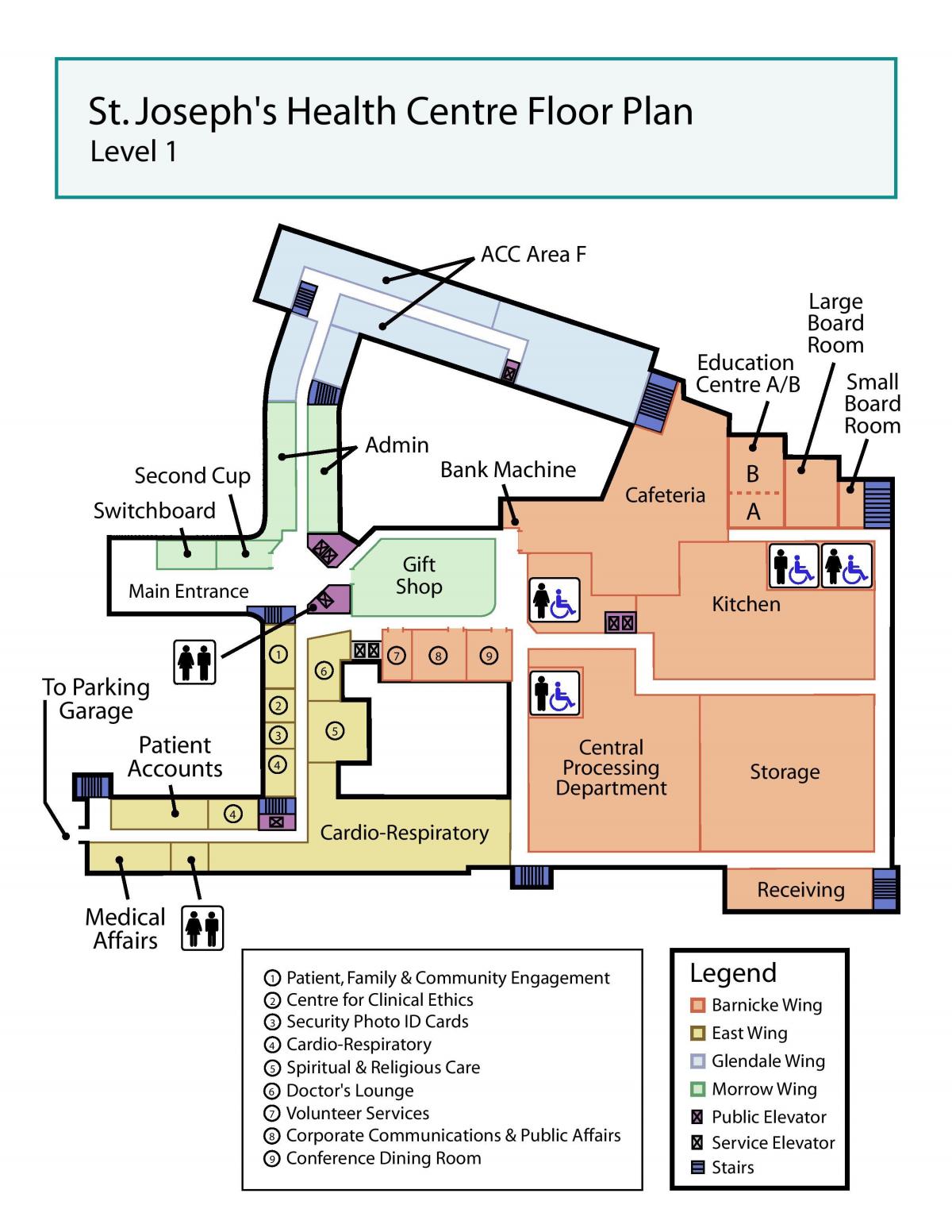地图的圣约瑟夫医疗中心，多伦多等级1