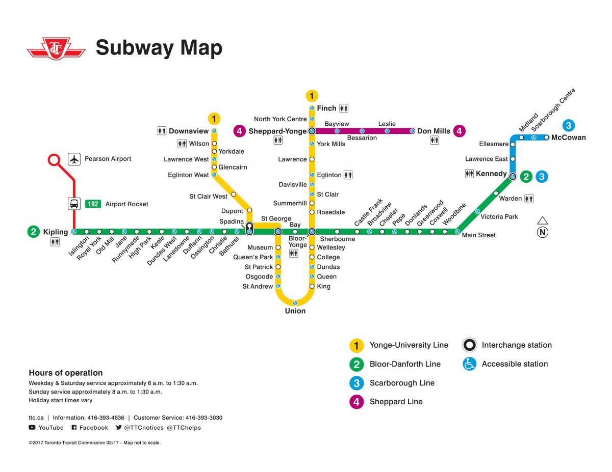 地图多伦多TTC地铁