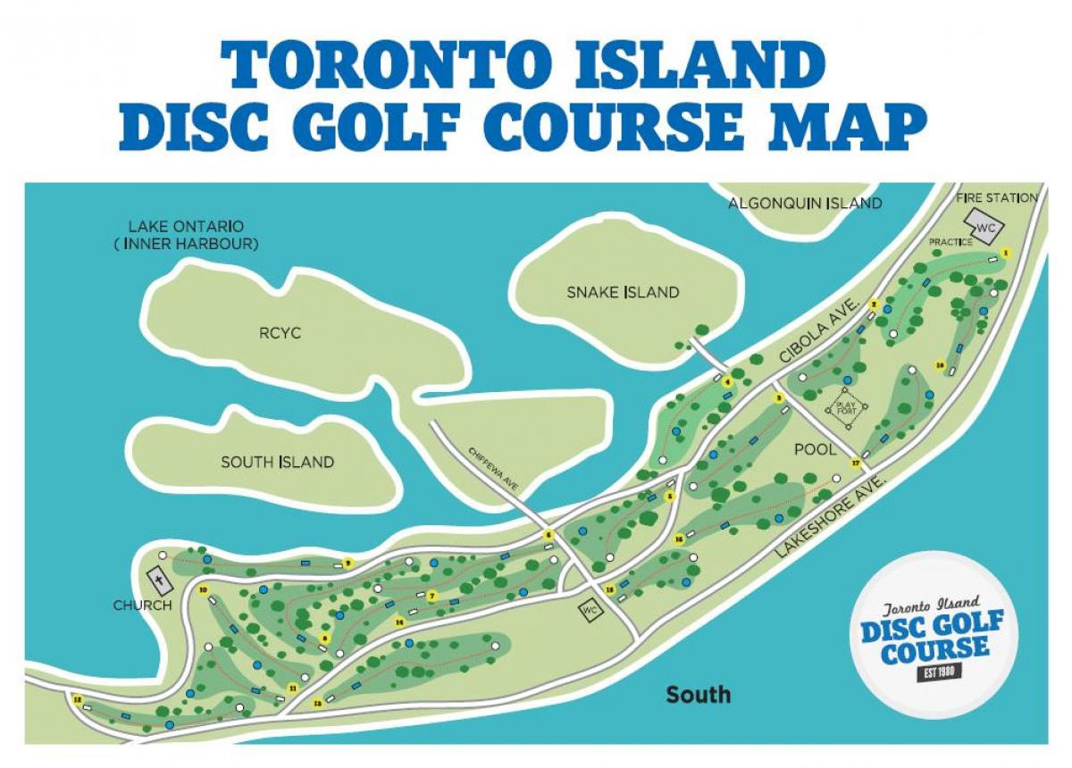 地图多伦多岛屿的高尔夫球场多伦多