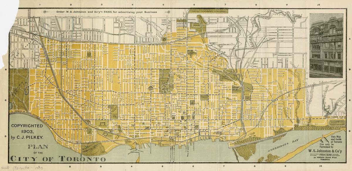 地图上的城市多伦多1903