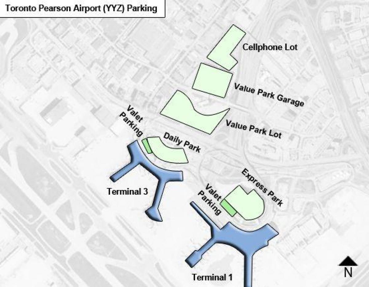 地图多伦多机场皮尔逊停车场