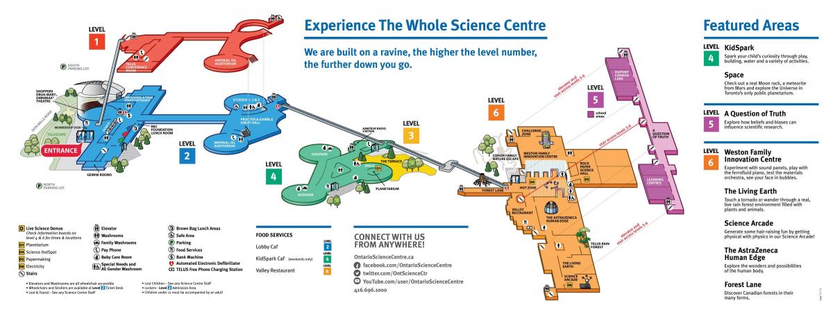地图的安大略省的科学中心