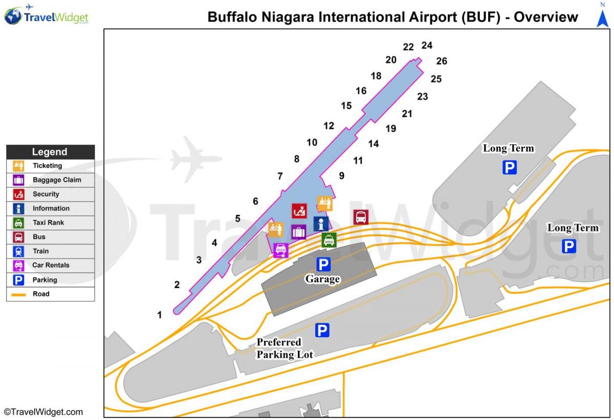 地图的尼亚加拉机场