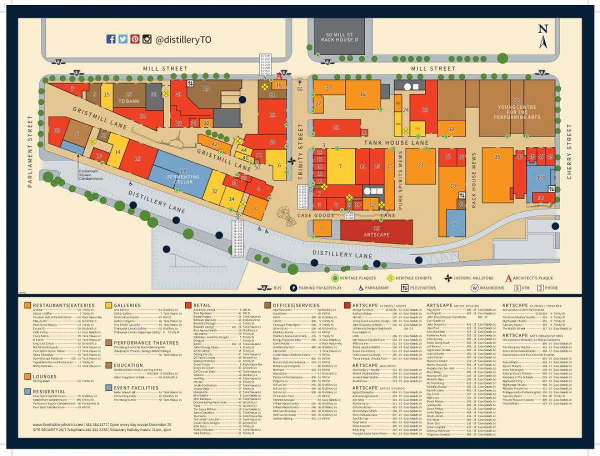 地图上的酿酒厂的地区多伦多