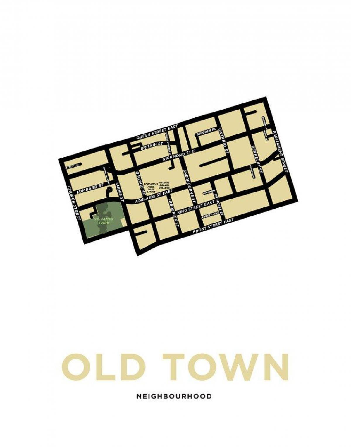 地图附近的古老的小镇多伦多