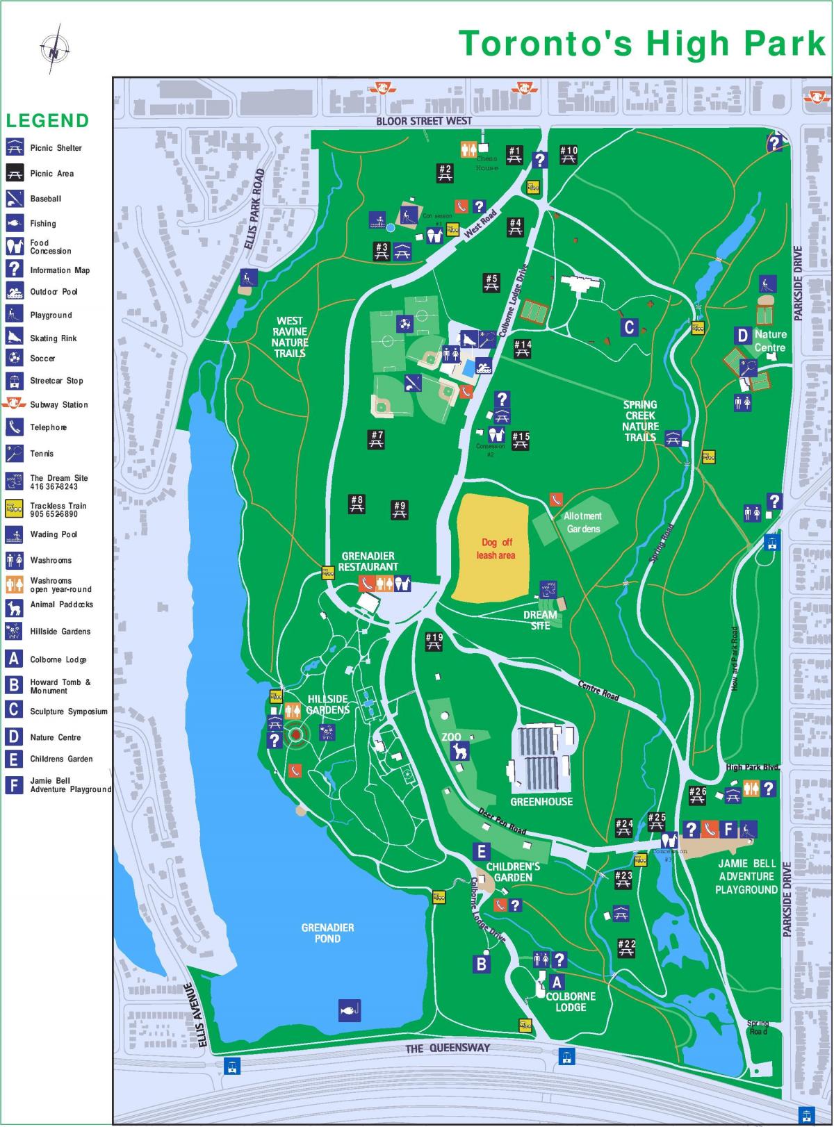 地图的高公园的传说多伦多