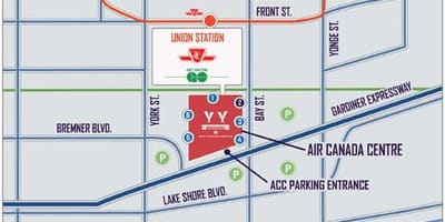地图的加拿大航空中心停车场-ACC