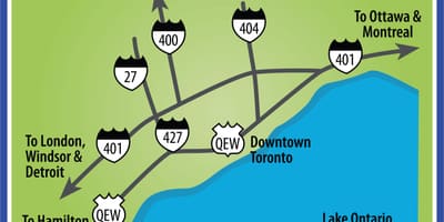 地图上的多伦多道路