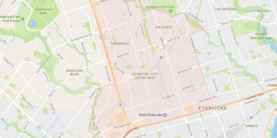 地图上的大城市中心西附近多伦多