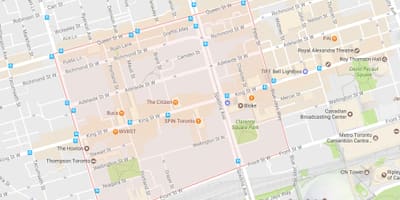 地图的时尚街区附近多伦多