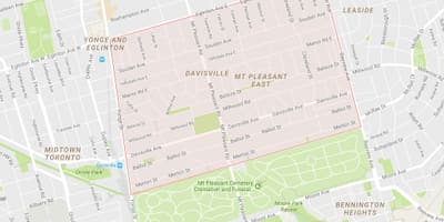 地图Davisville村附近多伦多