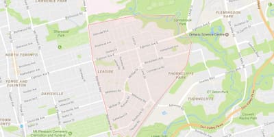 地图Leaside多伦多附近