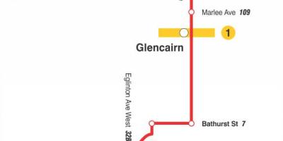 地图TTC14格伦凯恩巴士路线多伦多