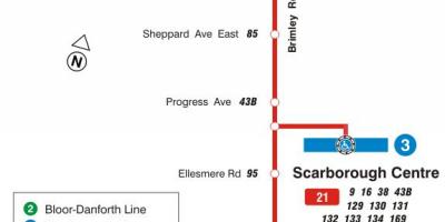 地图TTC21Brimley巴士路线多伦多