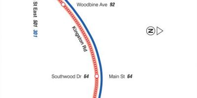 地图TTC22考克斯维尔的巴士路线多伦多