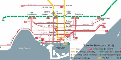 地图多伦多有轨电车系统